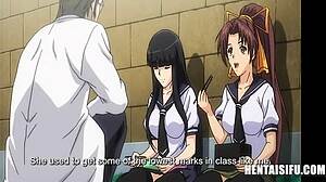 XXX एनीमे शिक्षक जापानी छात्र को हेंटाई में सबक देता है