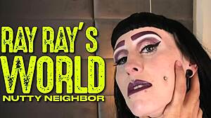 Alternative girl Ray Ray experiences intense orgasms with her neighbor's dildo