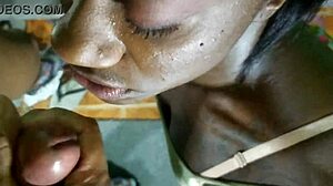 Η Φερνάντα, μια καλλονή με σοκολατένιο δέρμα, λαμβάνει ένα έντονο πρόσωπο σε μια κορύφωση σε στυλ μπουκάκε